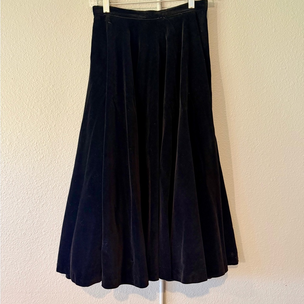 Vintage Handmade 50’s Circle Black Velvet Skirt